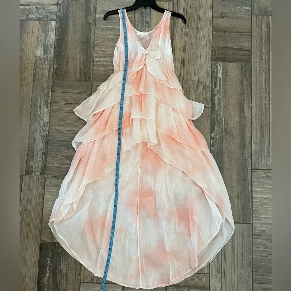 LoveShackFancy Risley Dress in Peach Twist Hand Dye